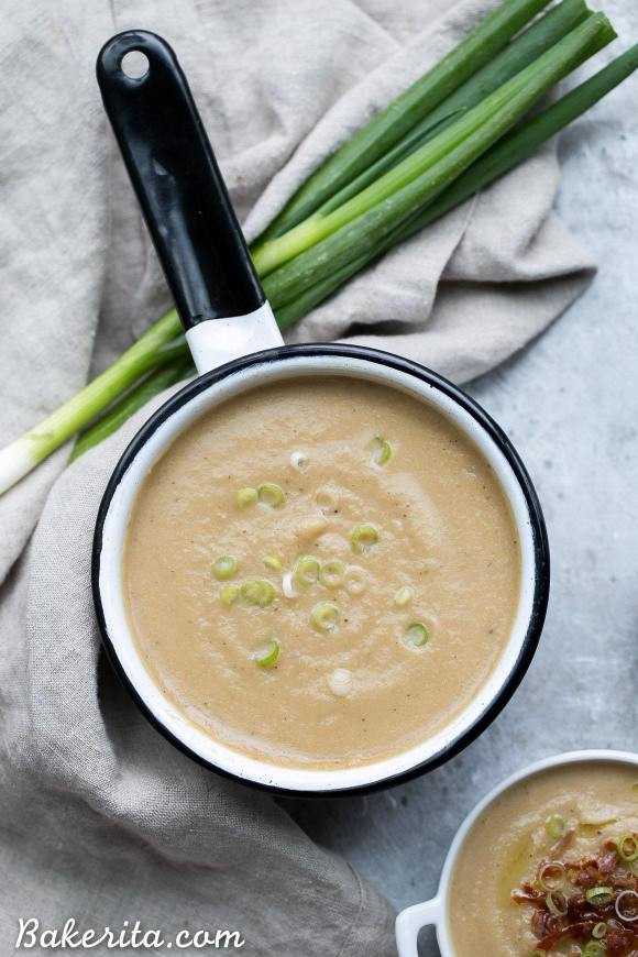 Cauliflower Leek Soup
 Cauliflower Leek Soup Paleo & Whole30 with Vegan Option