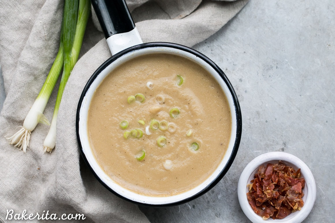 Cauliflower Leek Soup
 Cauliflower Leek Soup Paleo & Whole30 with Vegan Option