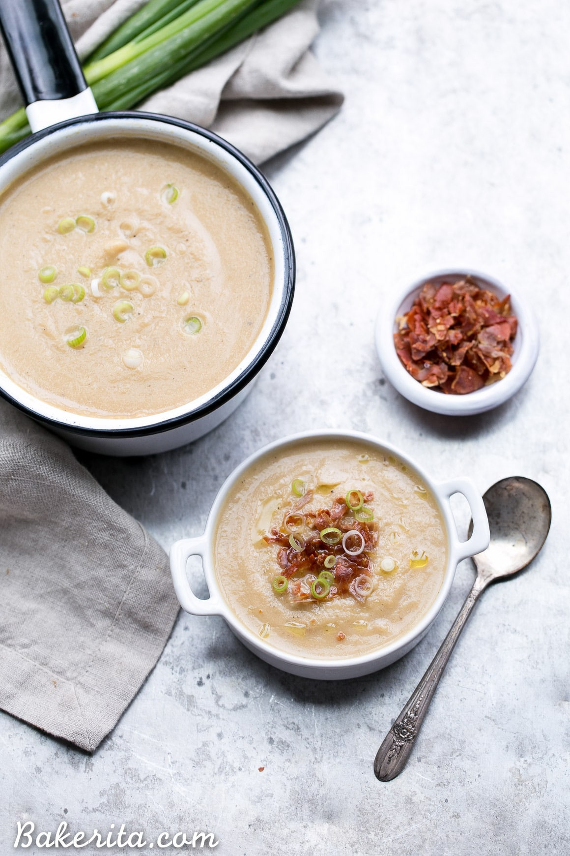 Cauliflower Leek Soup
 Cauliflower Leek Soup Paleo & Whole30 with Vegan Option