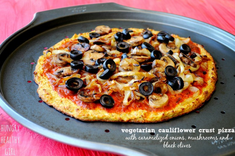 Cauliflower Pizza Crust No Cheese
 Ve arian Cauliflower Crust Pizza with Caramelized ions