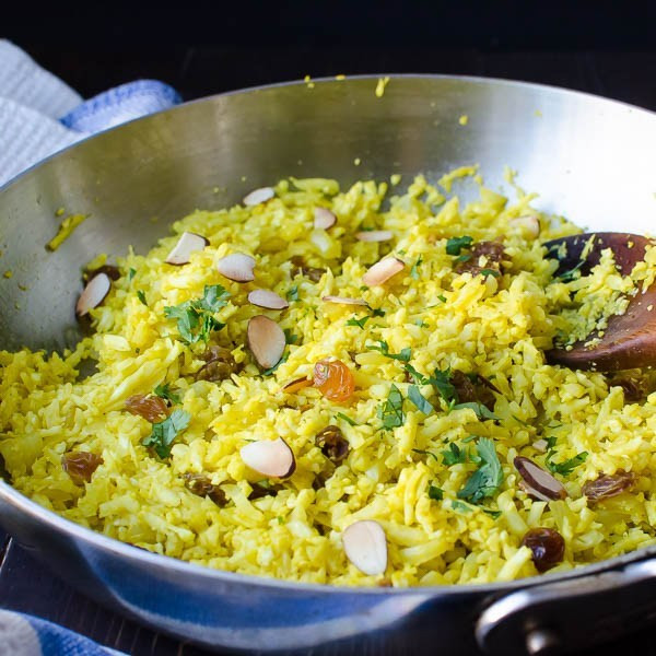 Cauliflower Rice Pilaf
 Curried Cauliflower “Rice” Pilaf