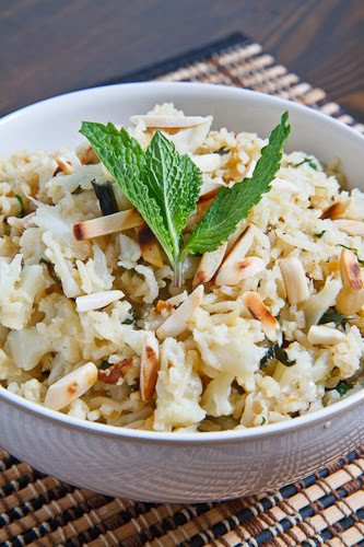 Cauliflower Rice Pilaf
 Curried Cauliflower Rice on Closet Cooking