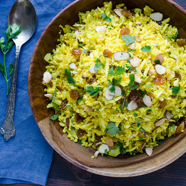 Cauliflower Rice Pilaf
 Curried Cauliflower "Rice" Pilaf