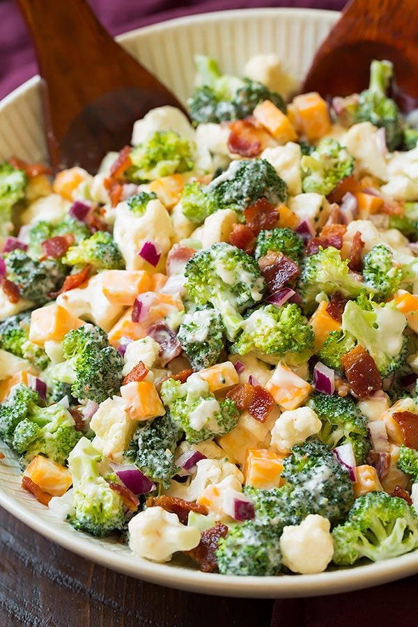 Cauliflower Salad Recipes
 Broccoli Salad with Bacon Cheese & Creamy Dressing