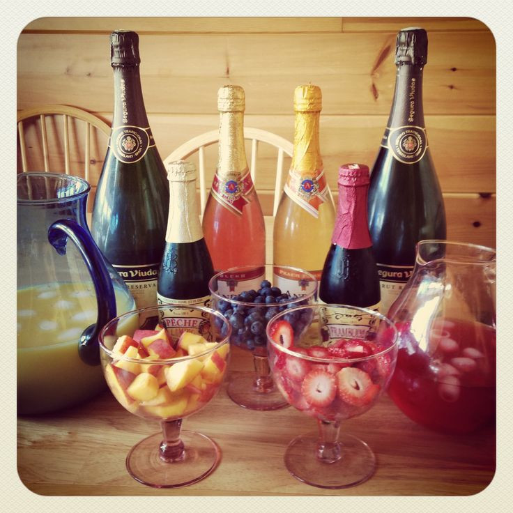 Champagne Drinks For Brunch
 Champagne brunch bar mimosa bar fixings with different