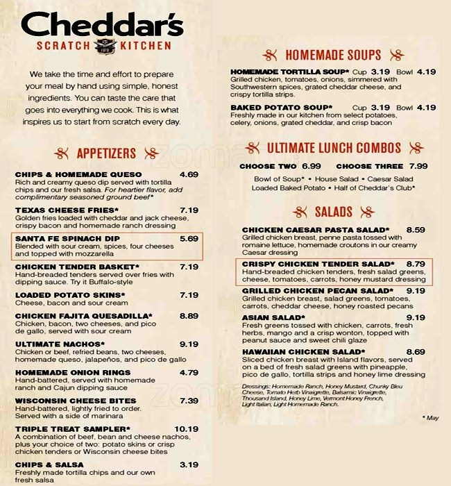 Cheddars Dessert Menu
 Cheddars Menu Prices