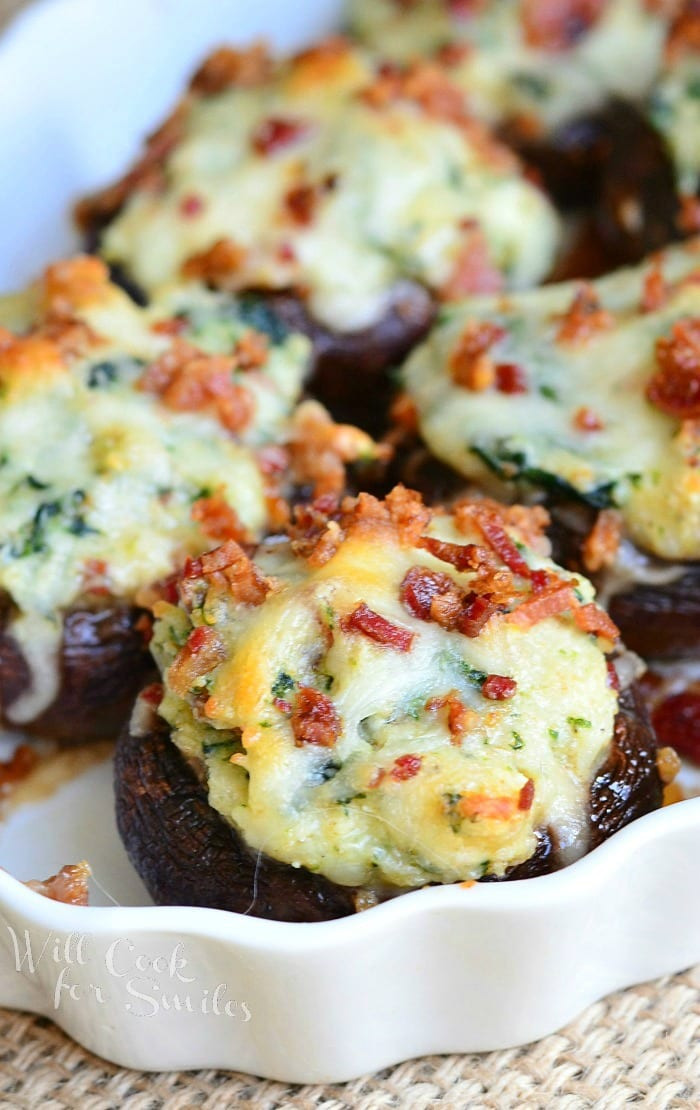 Cheese Stuffed Mushrooms
 Bacon Spinach and Four Cheese Stuffed Mushrooms Will