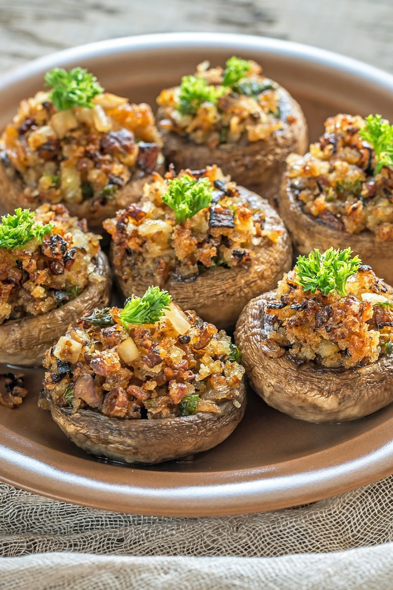 Cheese Stuffed Mushrooms
 Bacon Caramelized ion & Blue Cheese Stuffed Mushrooms