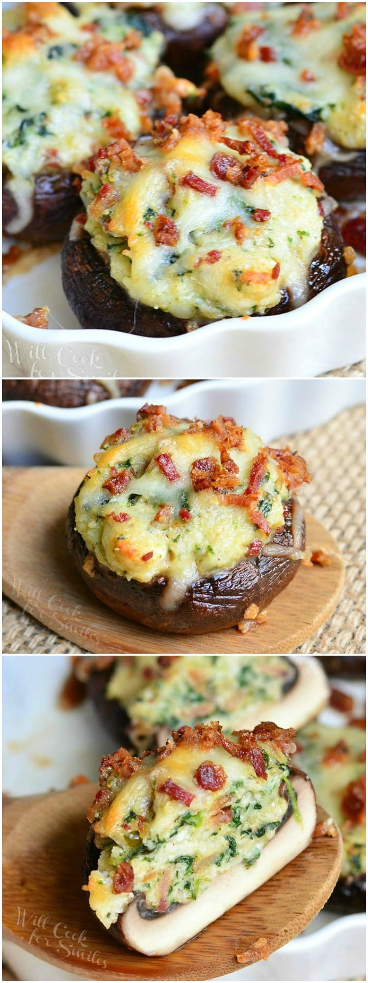 Cheese Stuffed Mushrooms
 Bacon Spinach and Four Cheese Stuffed Mushrooms Will