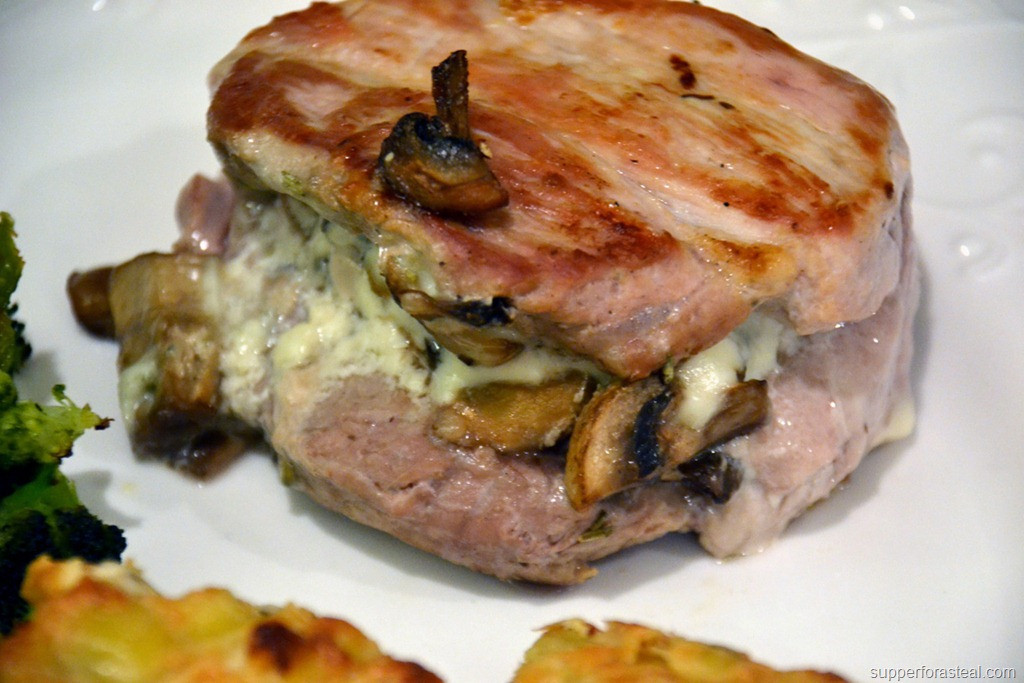 Cheese Stuffed Pork Chops
 Mushroom Blue Cheese and Rosemary Stuffed Pork Chops