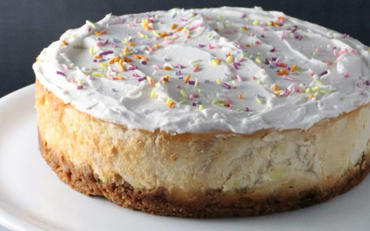 Cheesecake Birthday Cake
 Birthday Cake Cheesecake With Sugar Cone Crust [Vegan