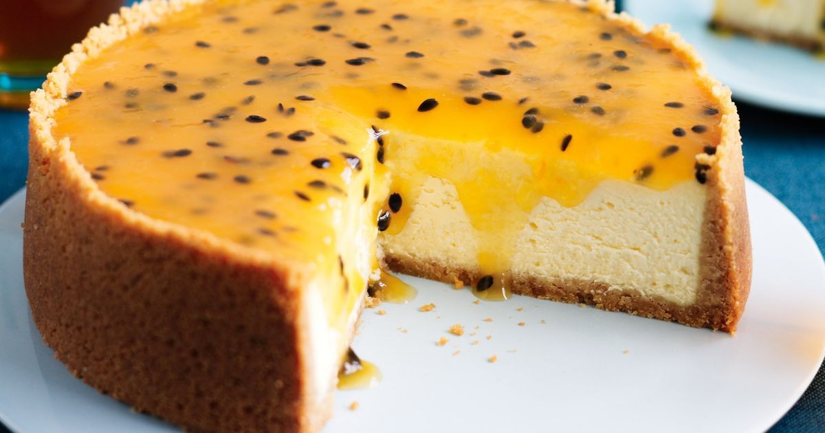 Cheesecake Recipe Baked
 Baked cheesecake with passionfruit topping