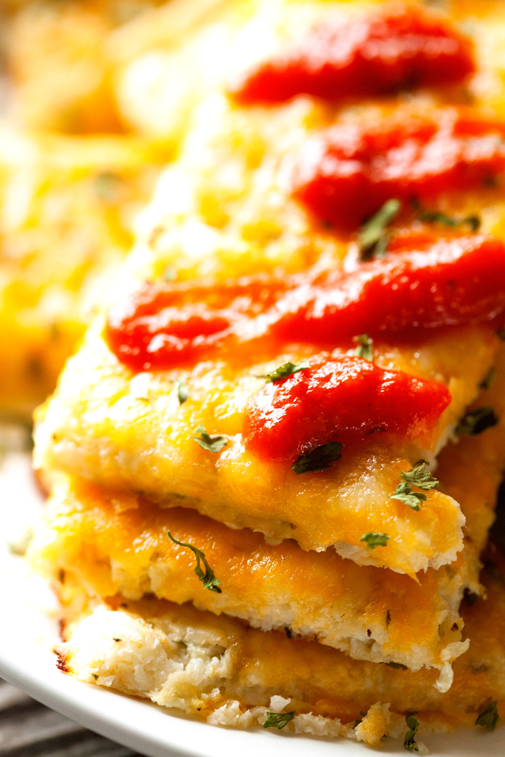 Cheesy Cauliflower Breadsticks
 Cheesy Cauliflower Breadsticks