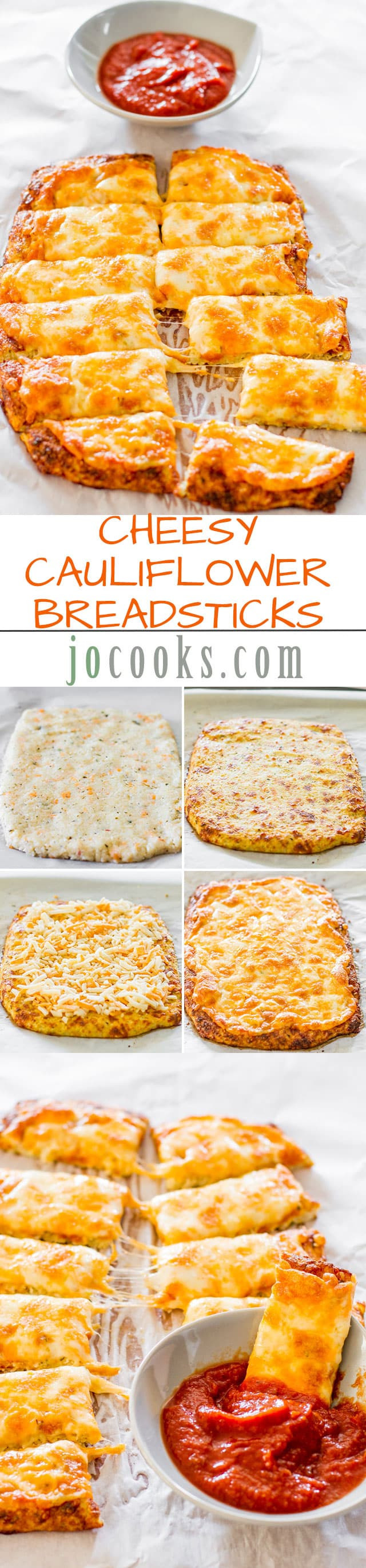 Cheesy Cauliflower Breadsticks
 Cheesy Cauliflower Breadsticks Jo Cooks