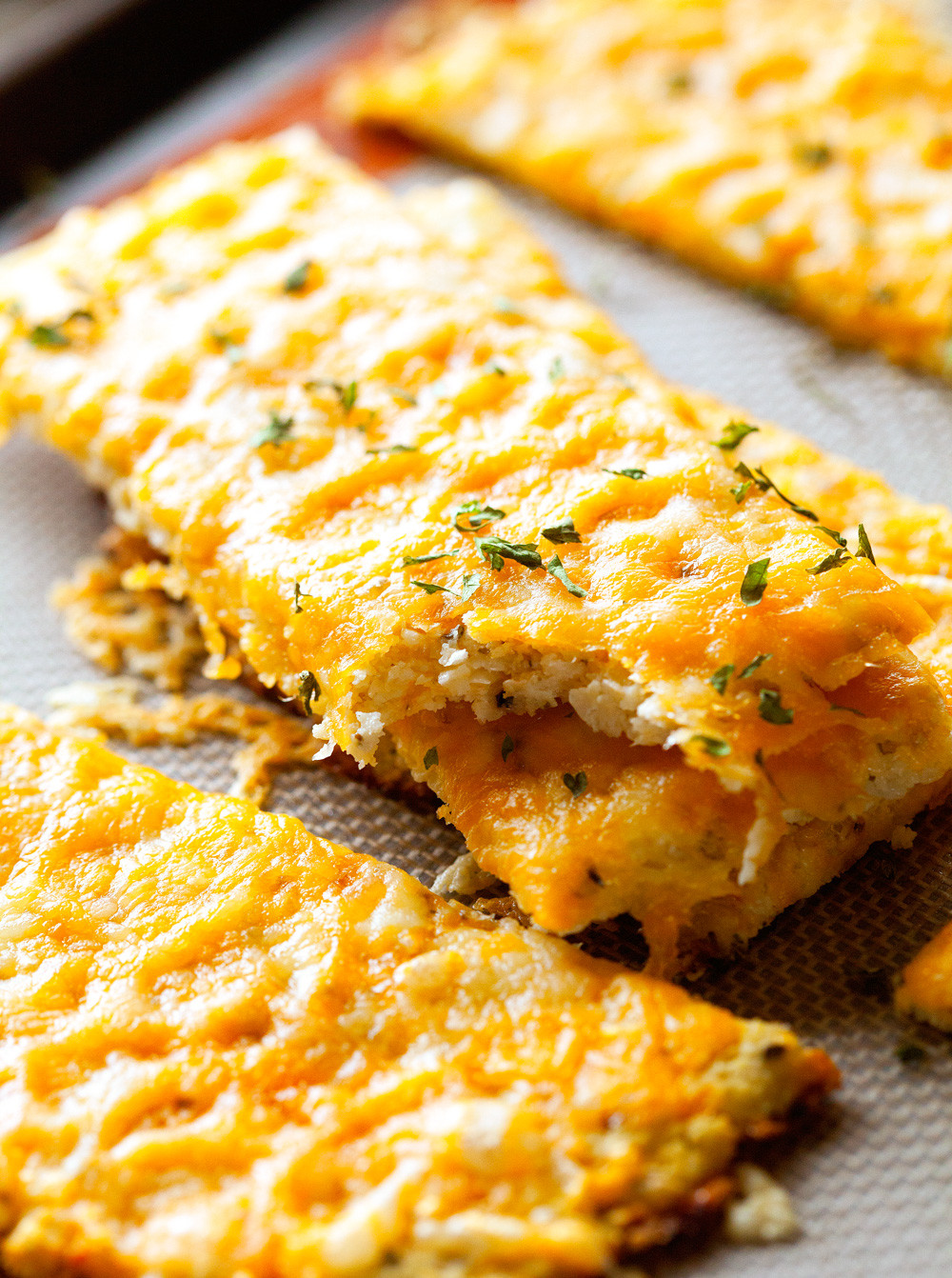 Cheesy Cauliflower Breadsticks
 Cheesy Cauliflower Breadsticks