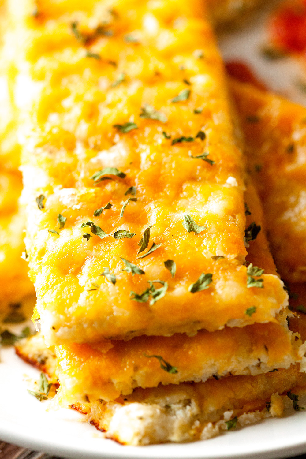 Cheesy Cauliflower Breadsticks
 Cheesy Cauliflower Breadsticks