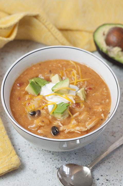 Cheesy Chicken Enchilada Soup
 20 Minute Cheesy Chicken Enchilada Soup