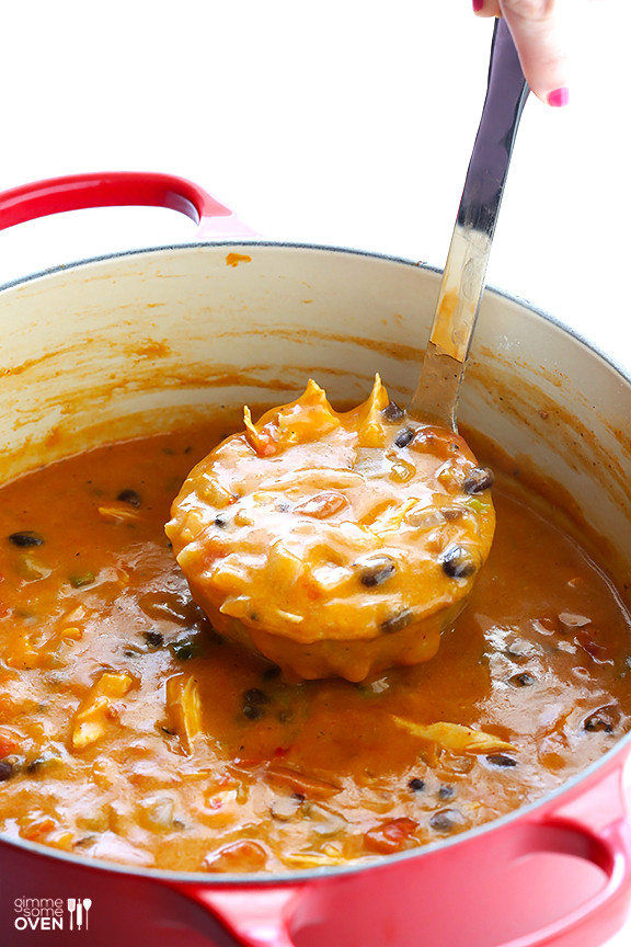 Cheesy Chicken Enchilada Soup
 20 Minute Cheesy Chicken Enchilada Soup