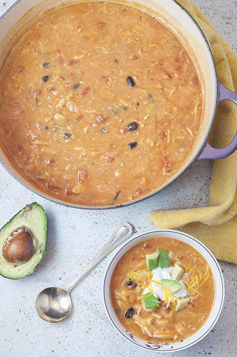 Cheesy Chicken Enchilada Soup
 20 Minute Cheesy Chicken Enchilada Soup