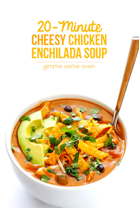 Cheesy Chicken Enchilada Soup
 20 Minute Cheesy Chicken Enchilada Soup