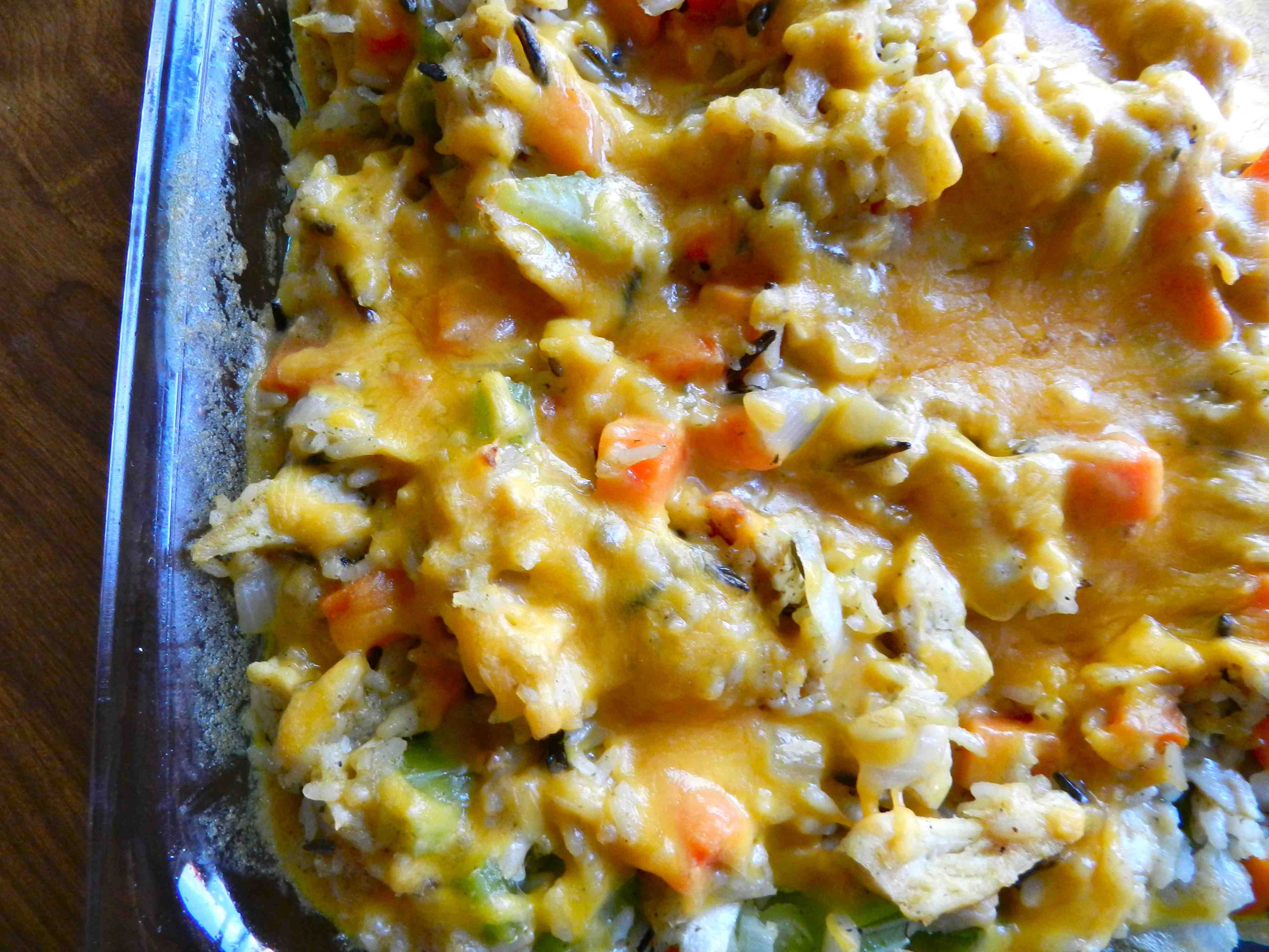 Cheesy Chicken Rice Casserole
 Cheesy Chicken & Wild Rice Casserole