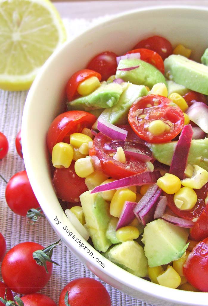 Cherry Tomato Salad
 Avocado Corn & Cherry Tomato Salad Sugar Apron