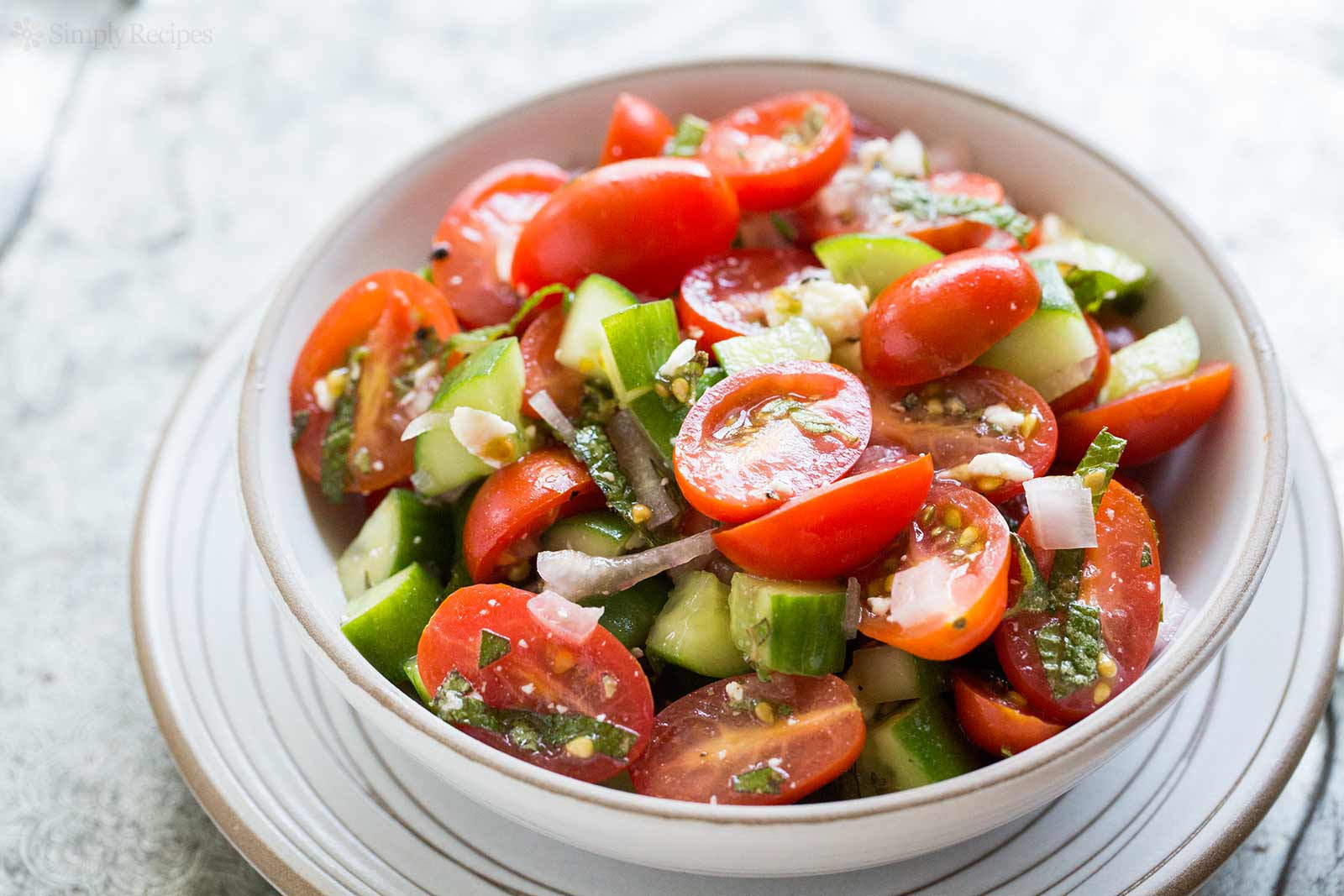 Cherry Tomato Salad
 Tomato Cucumber Feta Salad Recipe