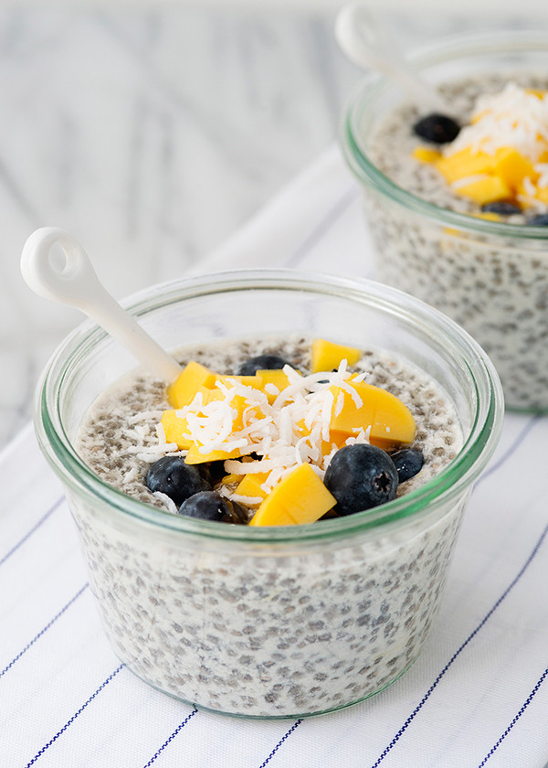 Chia Seed Breakfast Recipe
 Chia Seed Pudding with Mango and Blueberry Baked