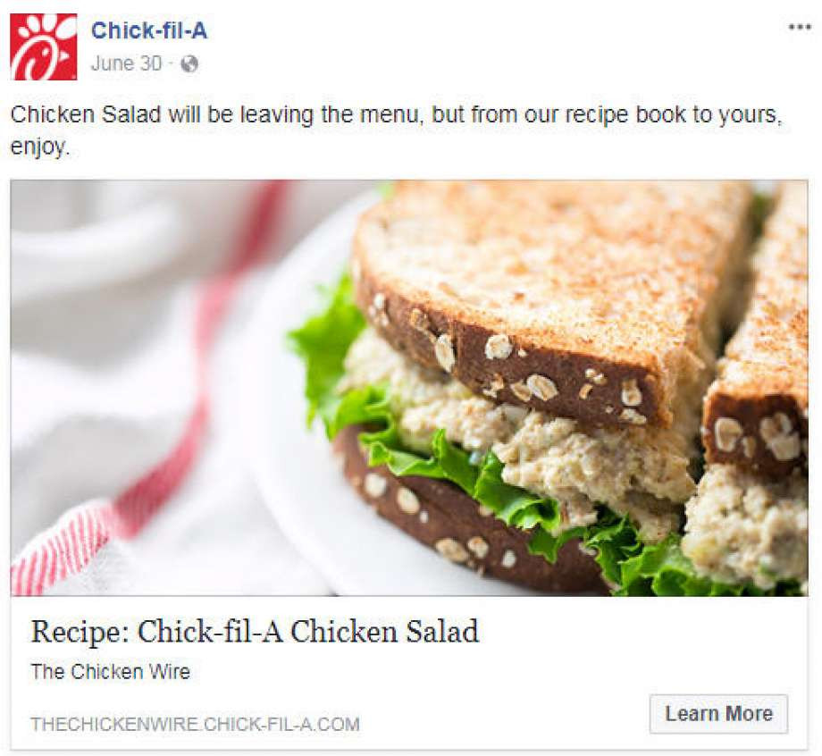Chick Fil A Chicken Salad
 Chick fil A is retiring the Chicken Salad Sandwich at the