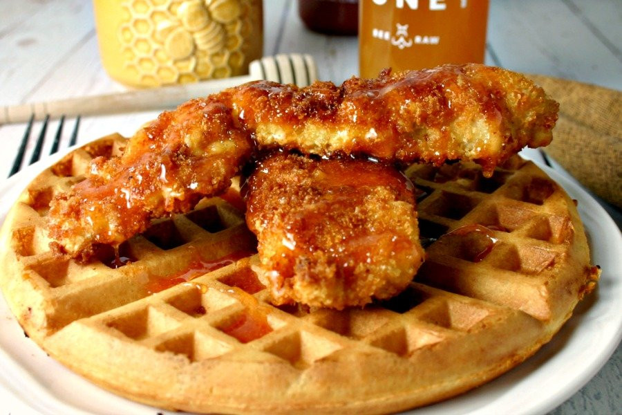 Chicken &amp; Waffles
 Hot Honey Chicken and Waffles Life Love and Good Food
