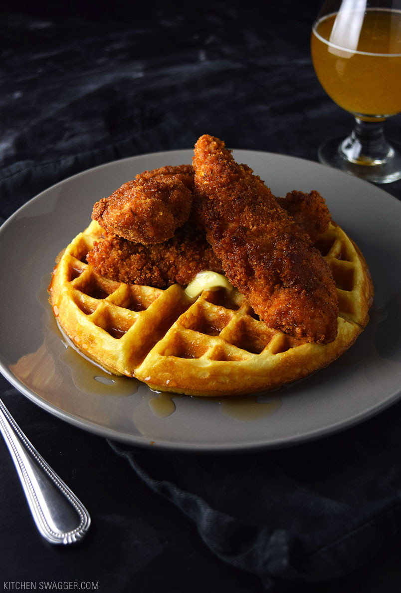 Chicken &amp; Waffles
 Spicy Fried Chicken and Waffles Recipe