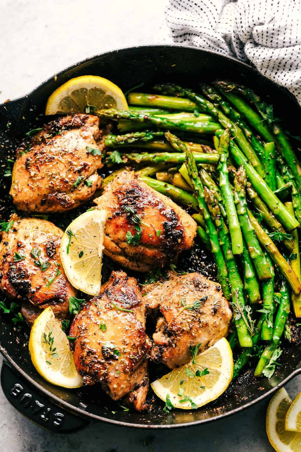 Chicken And Asparagus
 Lemon Garlic Butter Herb Chicken with Asparagus