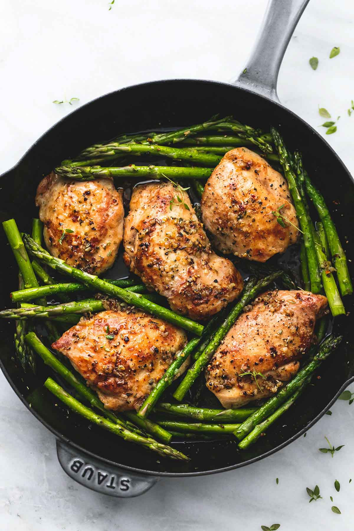 Chicken And Asparagus
 e Pan Garlic Herb Chicken and Asparagus