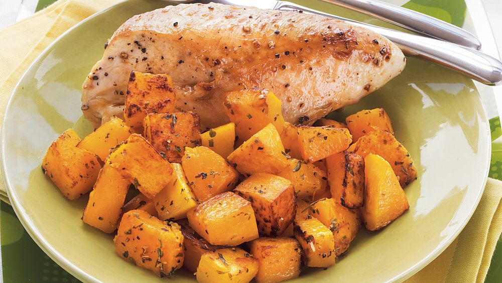 Chicken And Butternut Squash Recipes
 Roasted Chicken and Butternut Squash recipe from Pillsbury