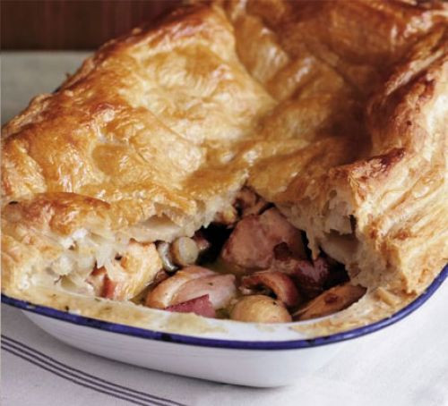 Chicken And Mushroom Pie
 Chicken & mushroom puff pie recipe