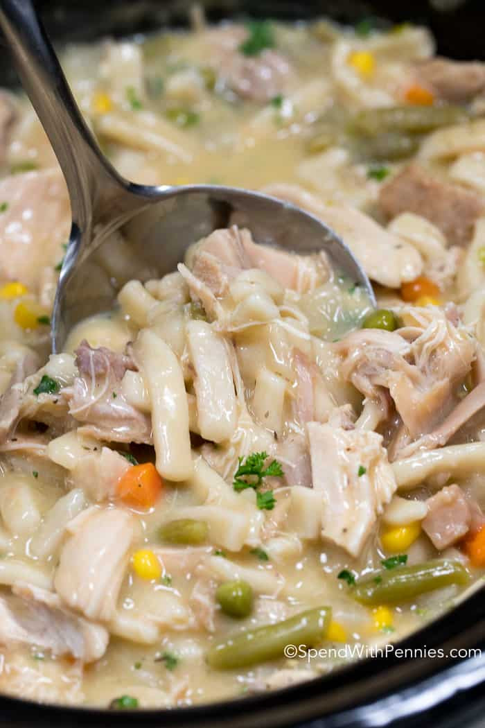 Chicken And Noodles Crock Pot
 Crock Pot Chicken and Noodles Spend With Pennies
