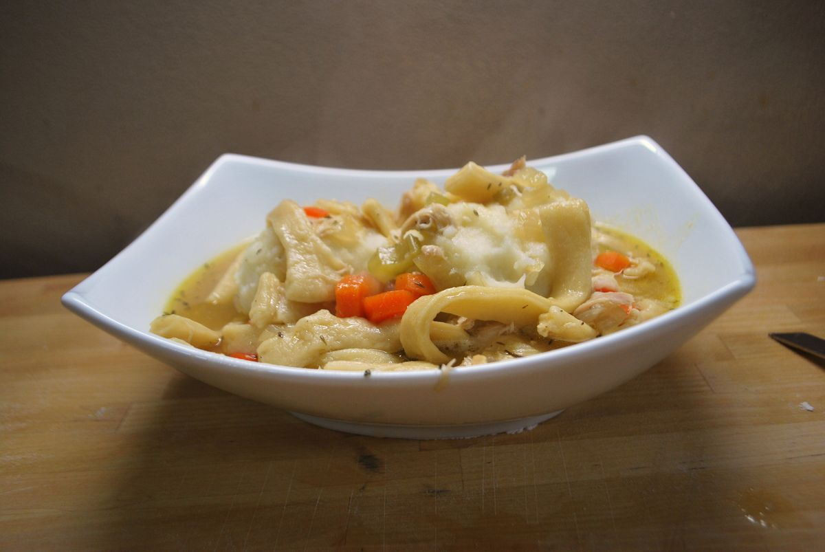 Chicken And Noodles Over Mashed Potatoes
 Chicken N Noodles over Mashed Potatoes SavoryReviews