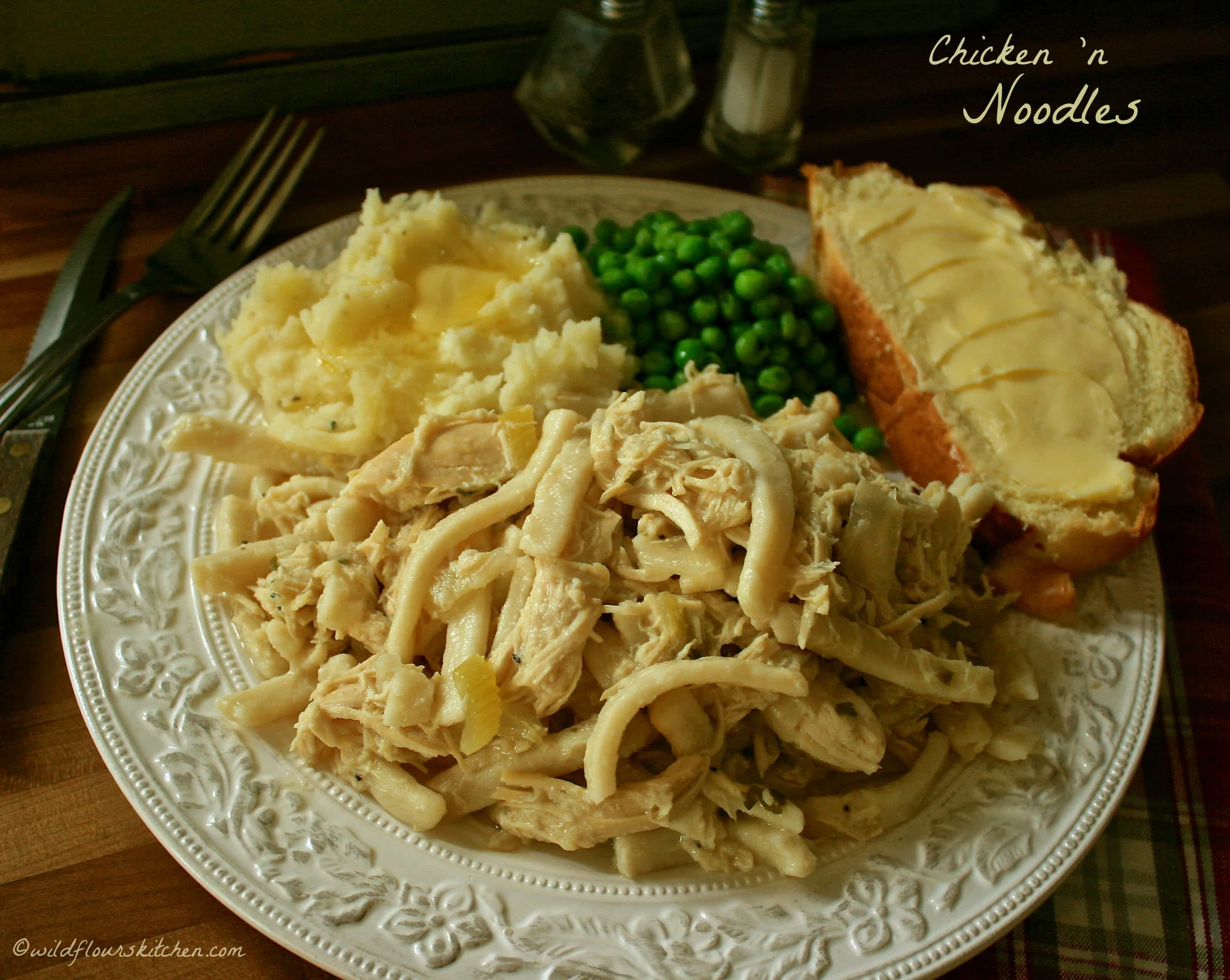 Chicken And Noodles Over Mashed Potatoes
 old fashioned chicken and noodles over mashed potatoes