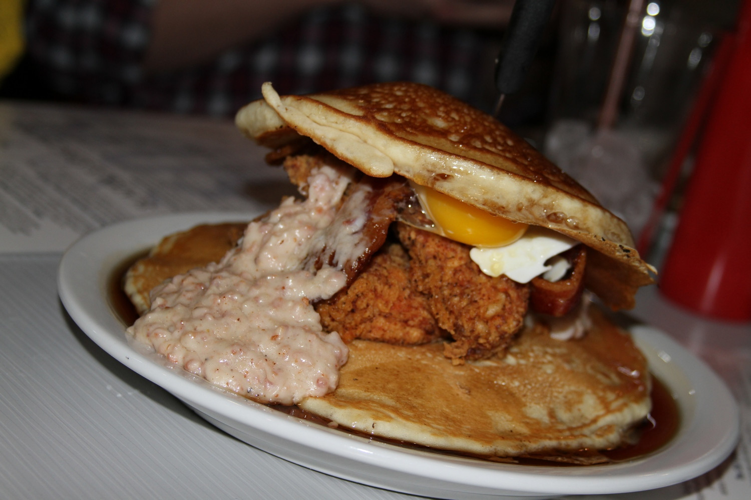 Chicken And Pancakes
 Pasadena Now Slaterâ€™s 50 50 the Home of Extreme Eating