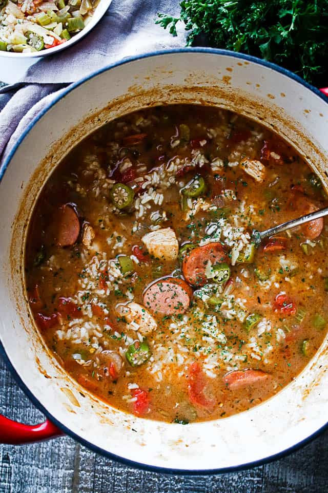 Chicken And Sausage Gumbo
 Chicken and Sausage Gumbo Diethood