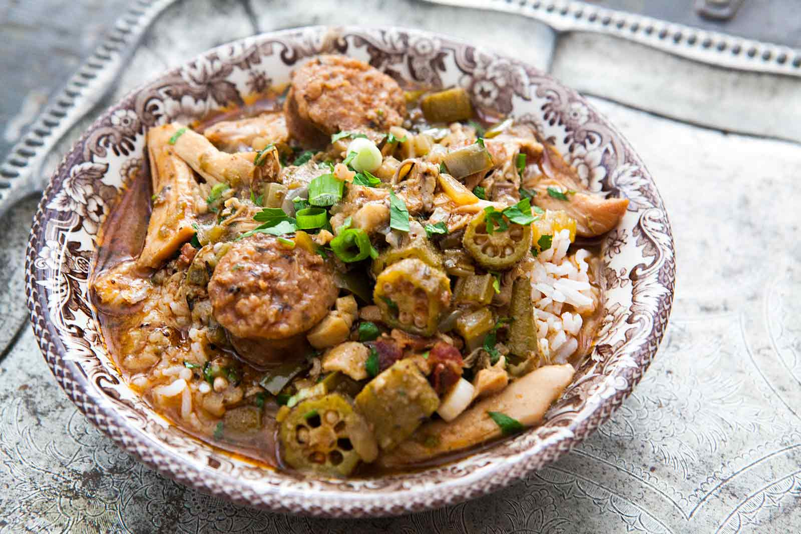 Chicken And Sausage Gumbo
 Chicken Gumbo with Andouille Sausage Recipe
