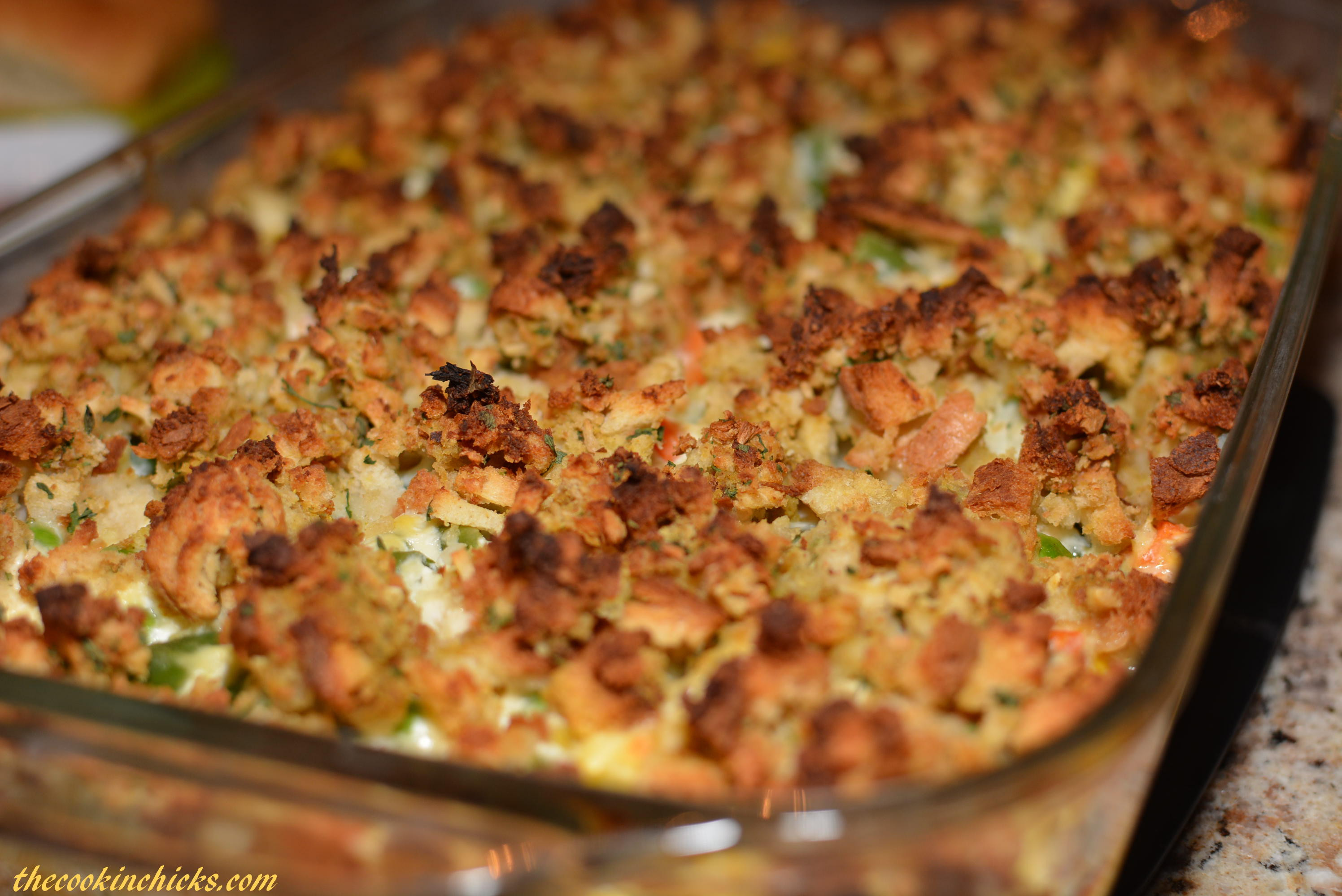 Chicken And Stuffing Casserole
 cooked chicken stove top stuffing casserole