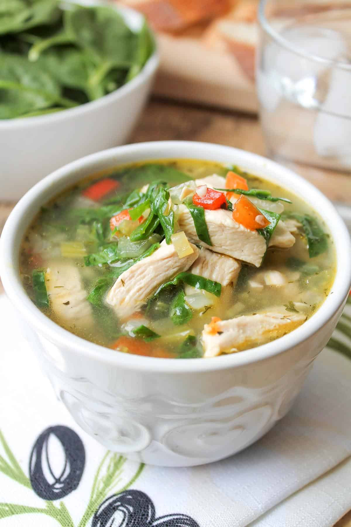 Chicken And Vegetable Soup
 Chicken Ve able Soup with Spinach
