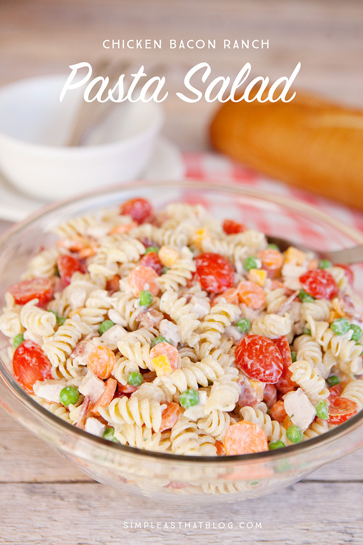 Chicken Bacon Ranch Pasta Salad
 Chicken Bacon Ranch Pasta Salad with Creamy Greek Yogurt