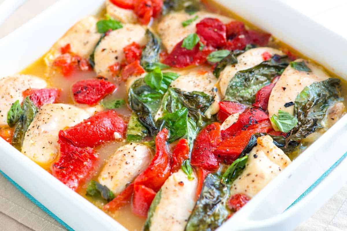 Chicken Breast Casserole Recipes
 Baked Chicken Casserole with Basil and Roasted Peppers