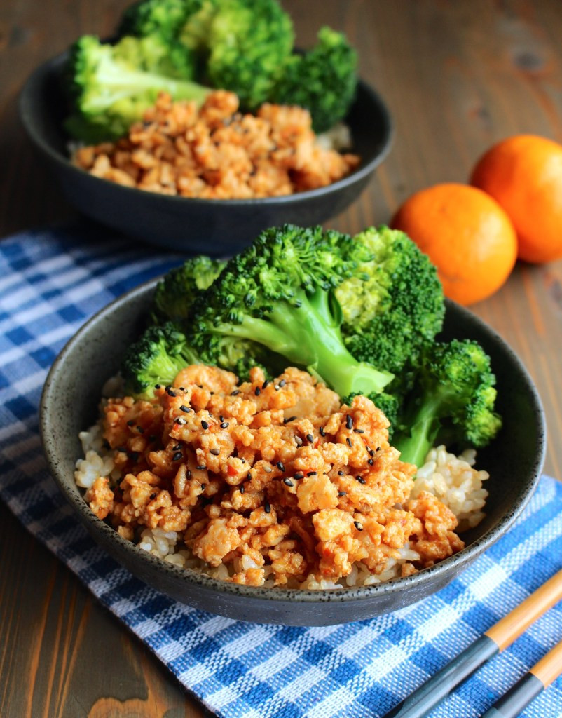 Chicken Broccoli And Rice
 Orange Ground Chicken Rice Bowls