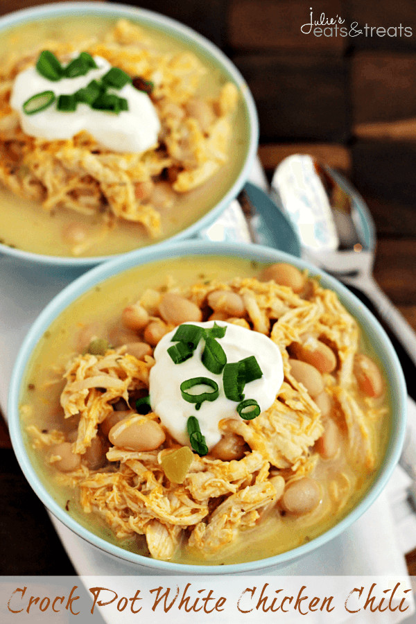 Chicken Chili Crock Pot
 Crock Pot White Chicken Chili Julie s Eats & Treats