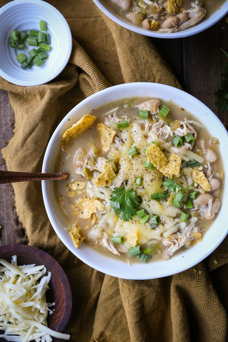 Chicken Chili Crock Pot
 Crock Pot White Chicken Chili The Roasted Root