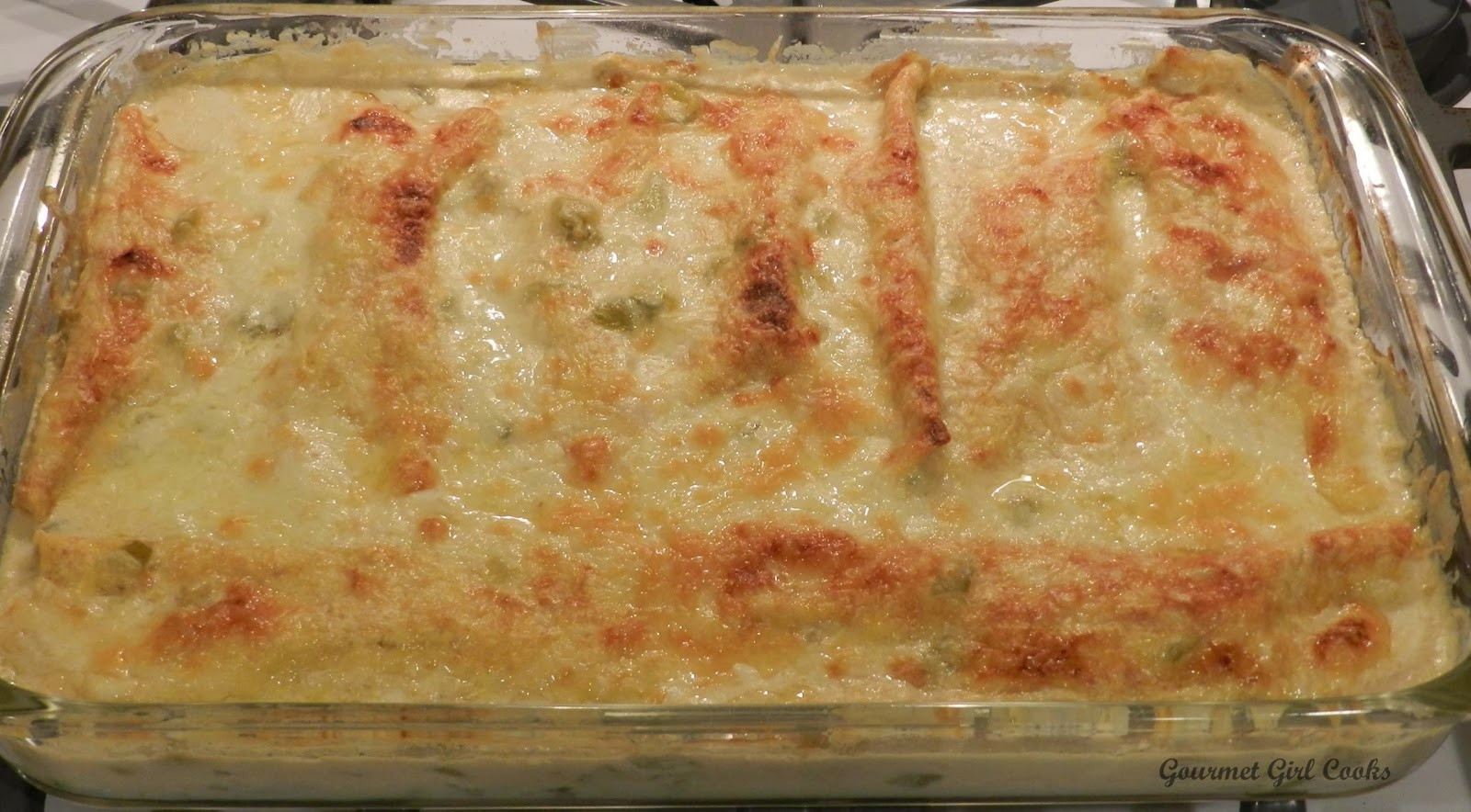 Chicken Enchilada Casserole
 Gourmet Girl Cooks White Chicken Enchilada Casserole