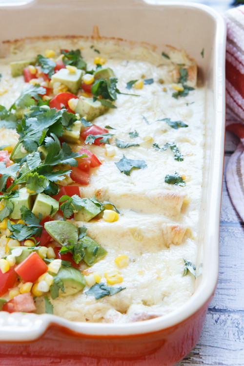 Chicken Enchiladas With Sour Cream Sauce
 Buffalo Chicken Enchiladas with Green Chile Sour Cream